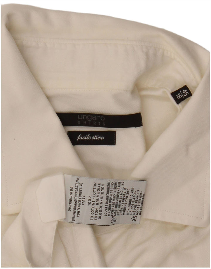 Ungaro Herrenhemd Größe 45 18 2XL Weiße Baumwolle