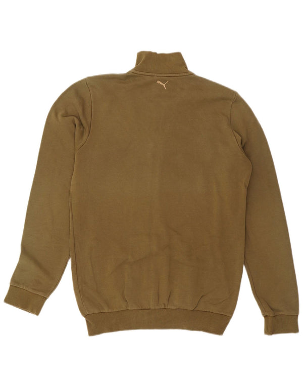 PUMA Jungen-Trainingsanzug, Top-Jacke, 15–16 Jahre, Khaki, Baumwolle