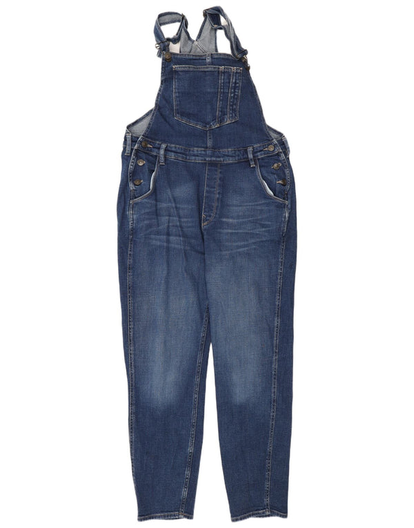 Fat Face Damen Latzhose Slim Jeans UK 12 Medium W36 L28 Blaue Baumwolle