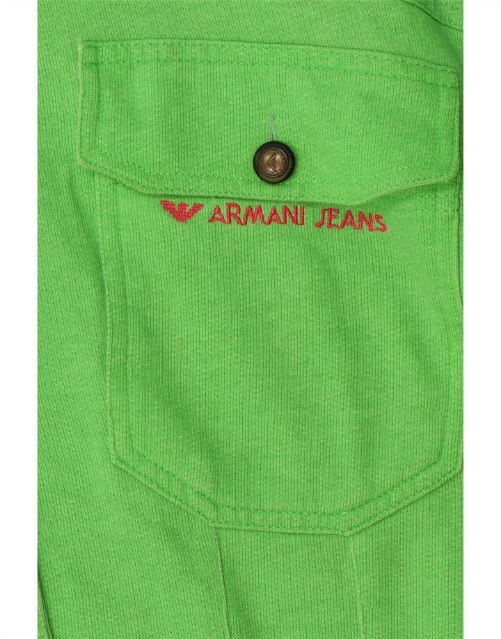 Armani Jeans Damen Crop Bomberjacke IT 44 Mittelgrüne Baumwolle