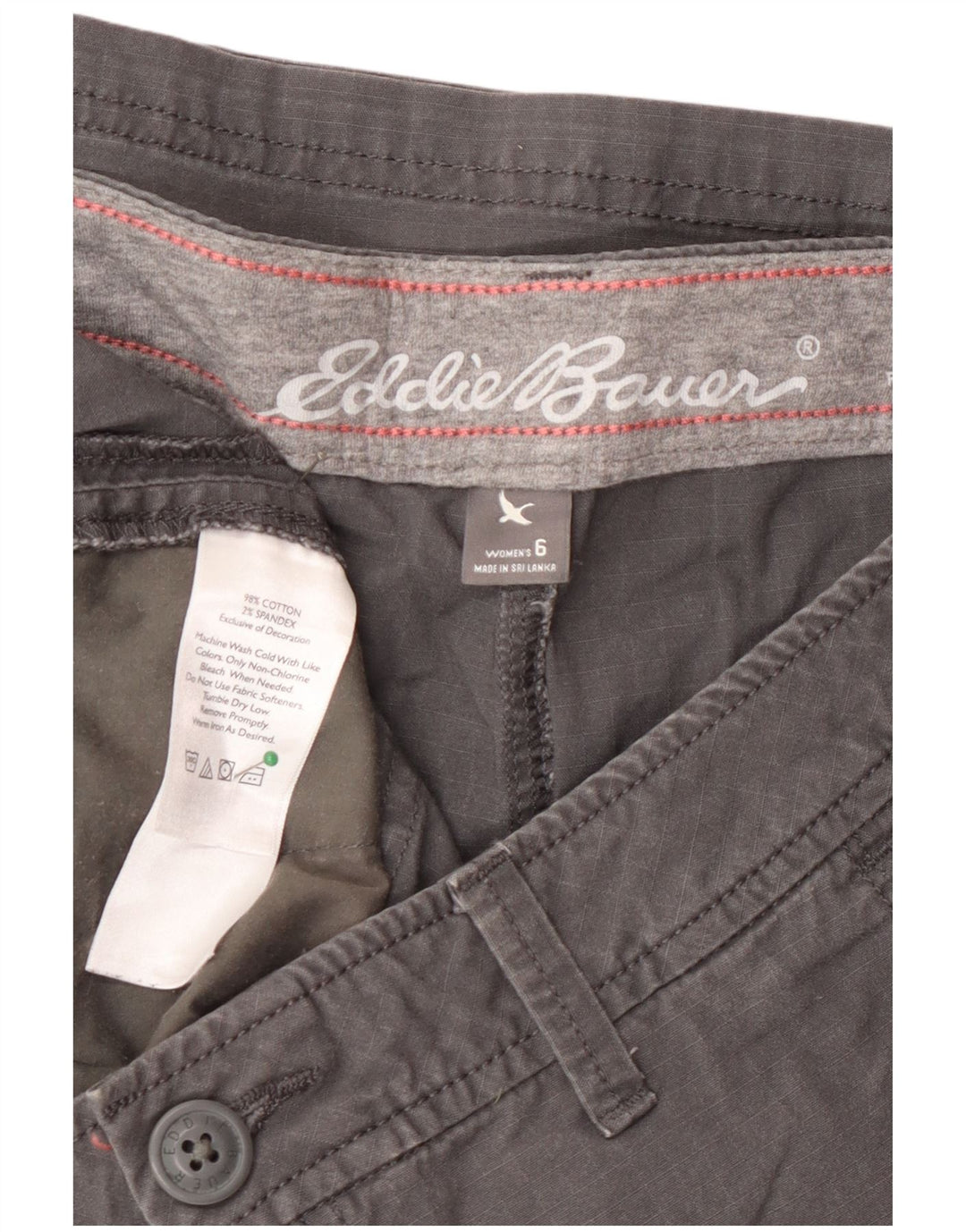 Eddie Bauer Womens Slightly Curvy Cargo Shorts US 6 Medium W30 Graue Baumwolle