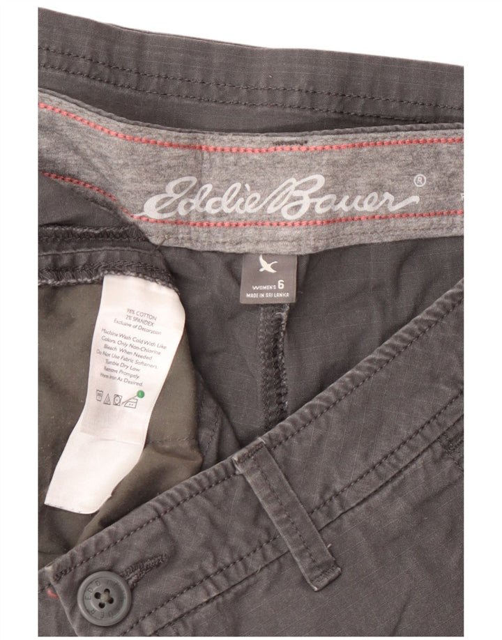 Eddie Bauer Womens Slightly Curvy Cargo Shorts US 6 Medium W30 Graue Baumwolle