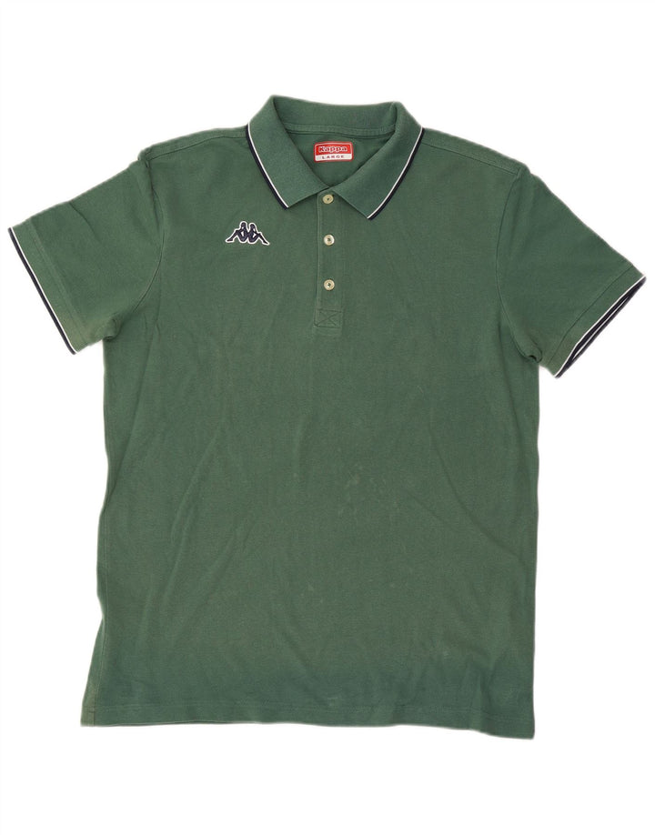 Kappa Herren-Poloshirt, groß, grüne Baumwolle