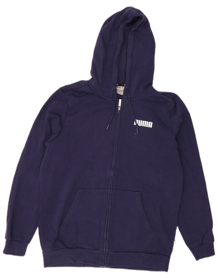 PUMA Herren-Kapuzenpullover mit Reißverschluss, mittlere marineblaue Baumwolle