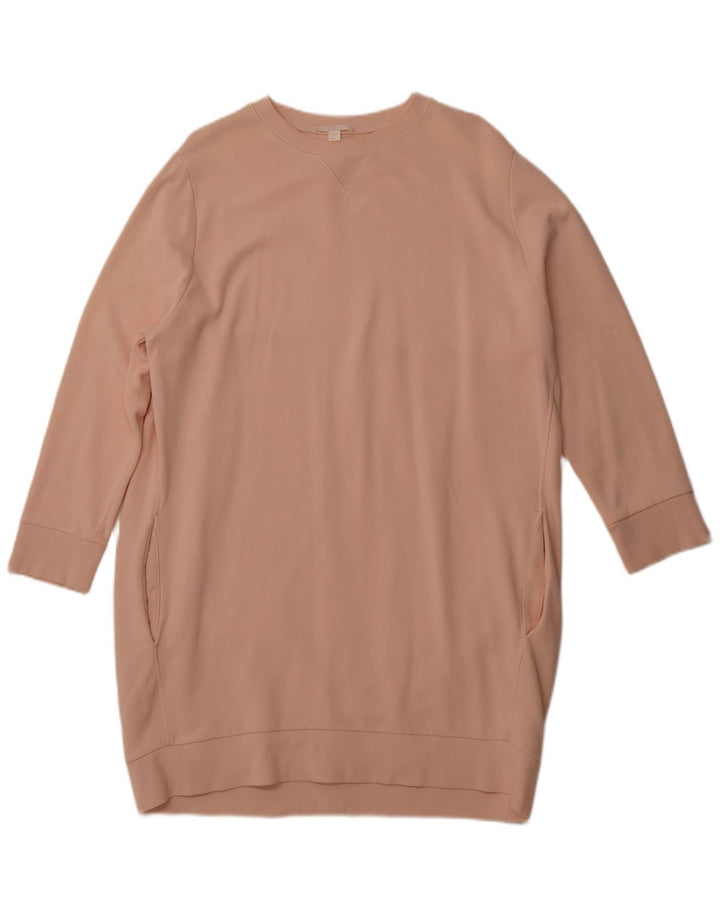 COS Übergroßes Pulloverkleid für Damen, UK 14, Mittelrosa aus Baumwolle