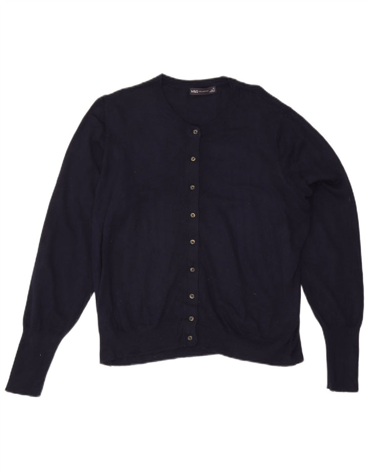 Marks & Spencer Damen-Cardigan-Pullover UK 20 2XL Marineblaue Viskose