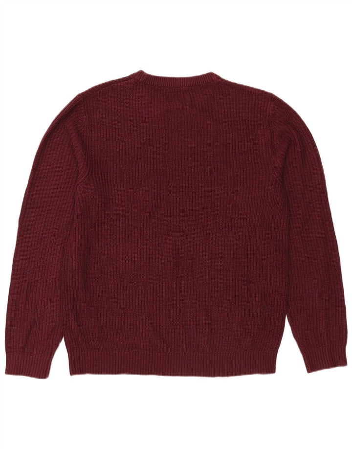 Jack & Jones Herren-Pullover mit Rundhalsausschnitt, mittleres Burgunderrot, Acryl
