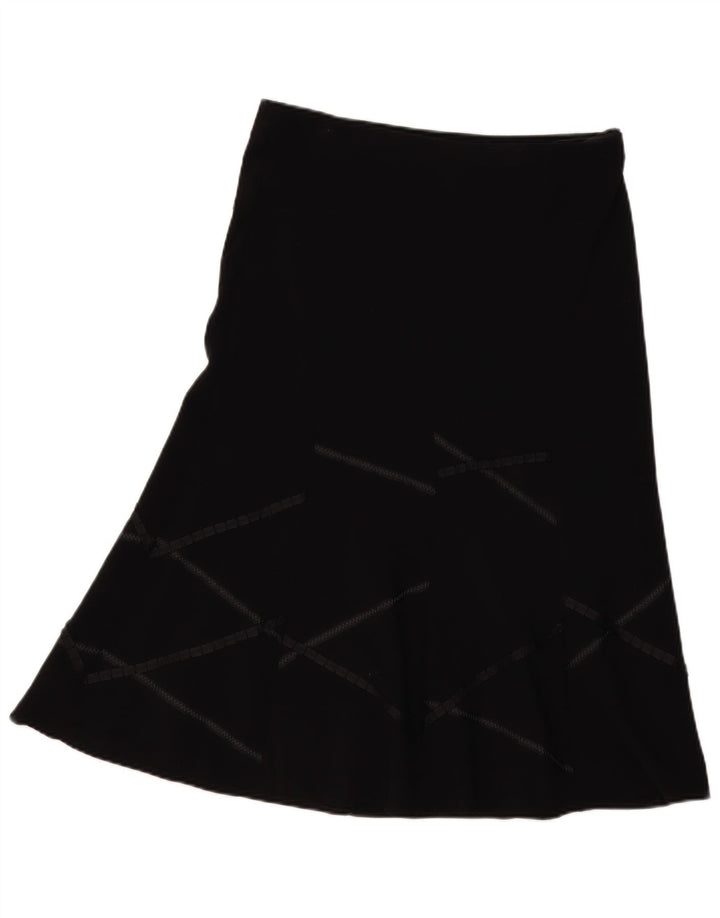Marks & Spencer Damen A-Linienrock UK 12 Medium W34 Schwarz Geometrisch