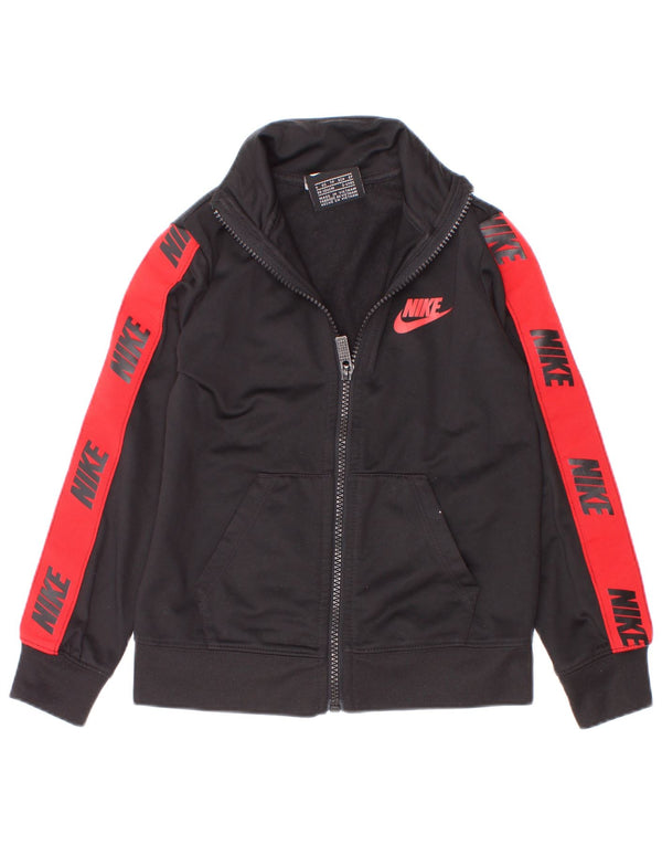 Nike Jungen-Trainingsanzugoberteil mit Grafik, 3–4 Jahre, XS, Schwarz, Farbblock