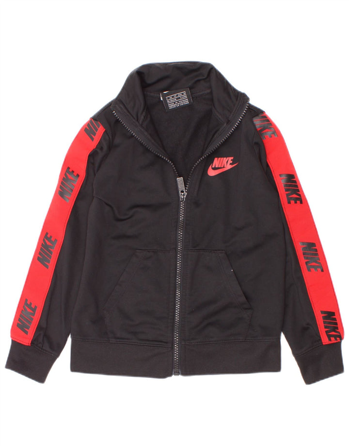 Nike Jungen-Trainingsanzugoberteil mit Grafik, 3–4 Jahre, XS, Schwarz, Farbblock