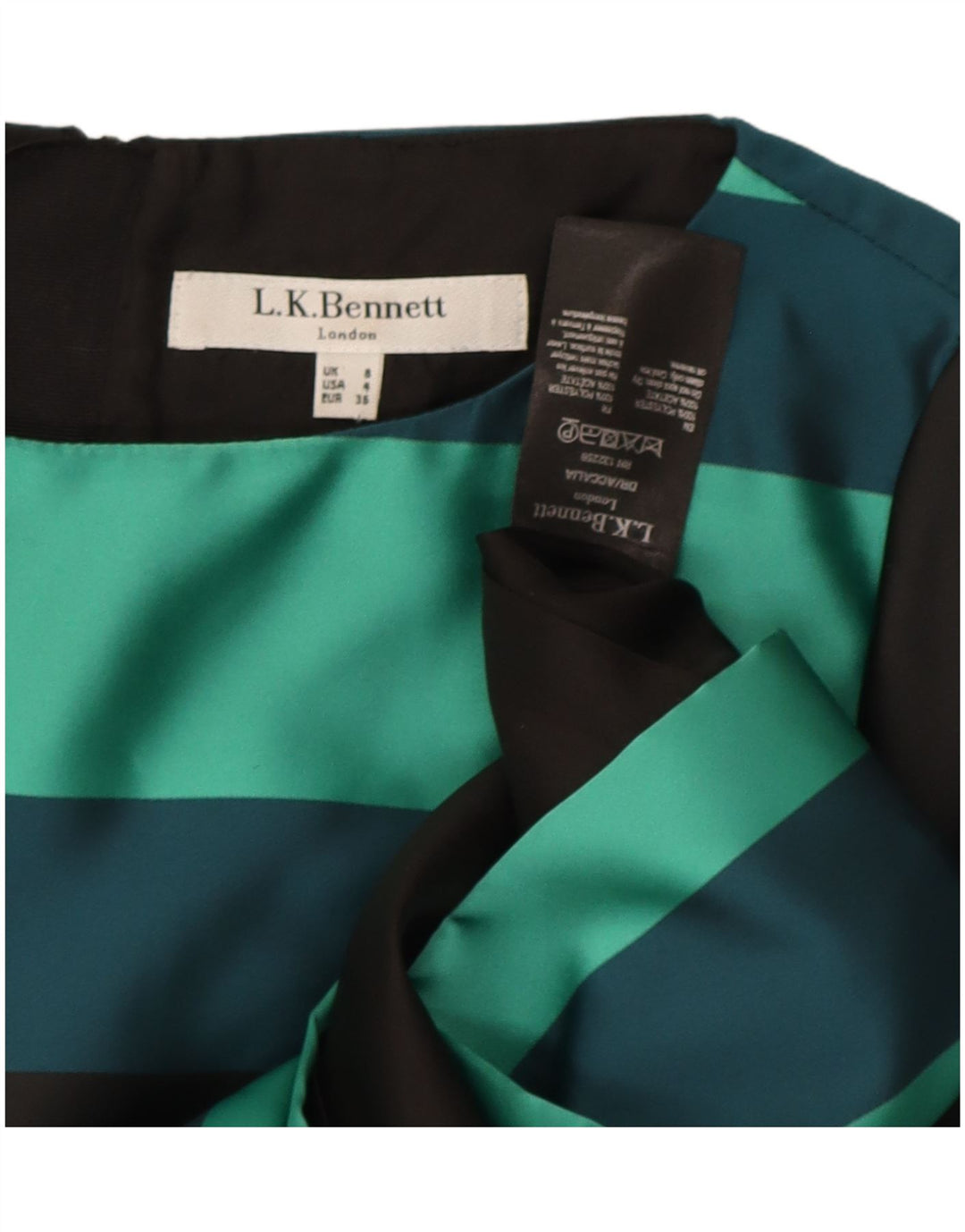 L.K. Bennett Damen-Etuikleid, Größe S, Größe S, Schwarz, Farbblock-Polyester