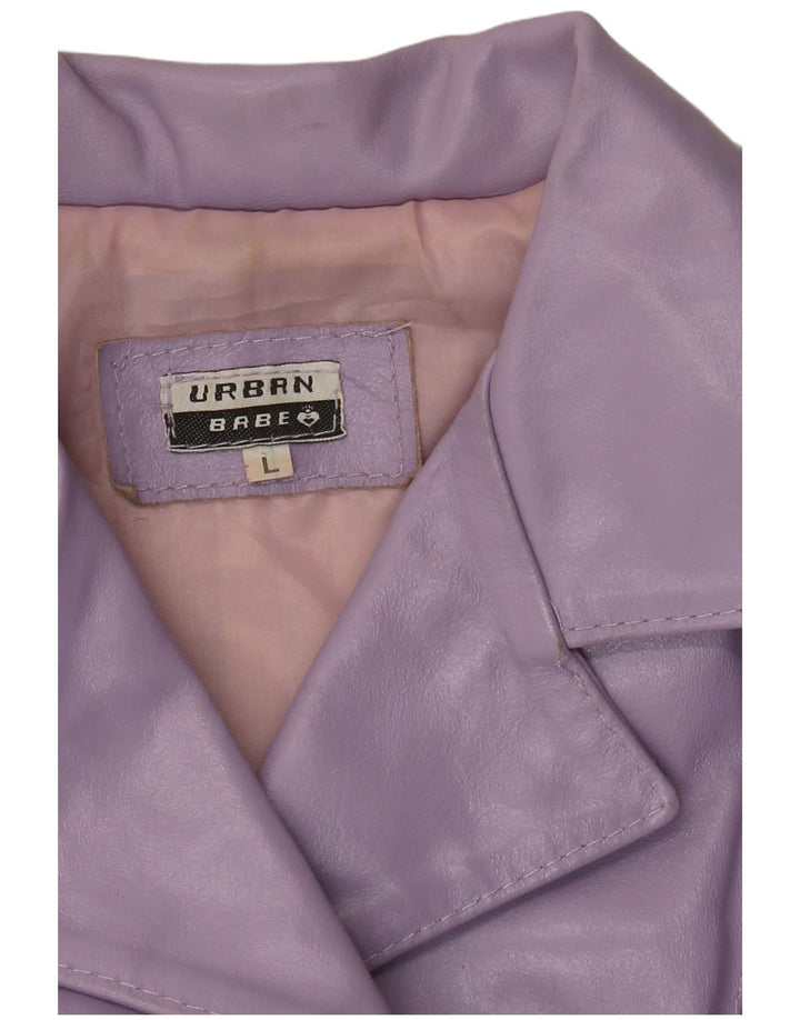 Vintage Damen Lederjacke UK 14 Large Lila