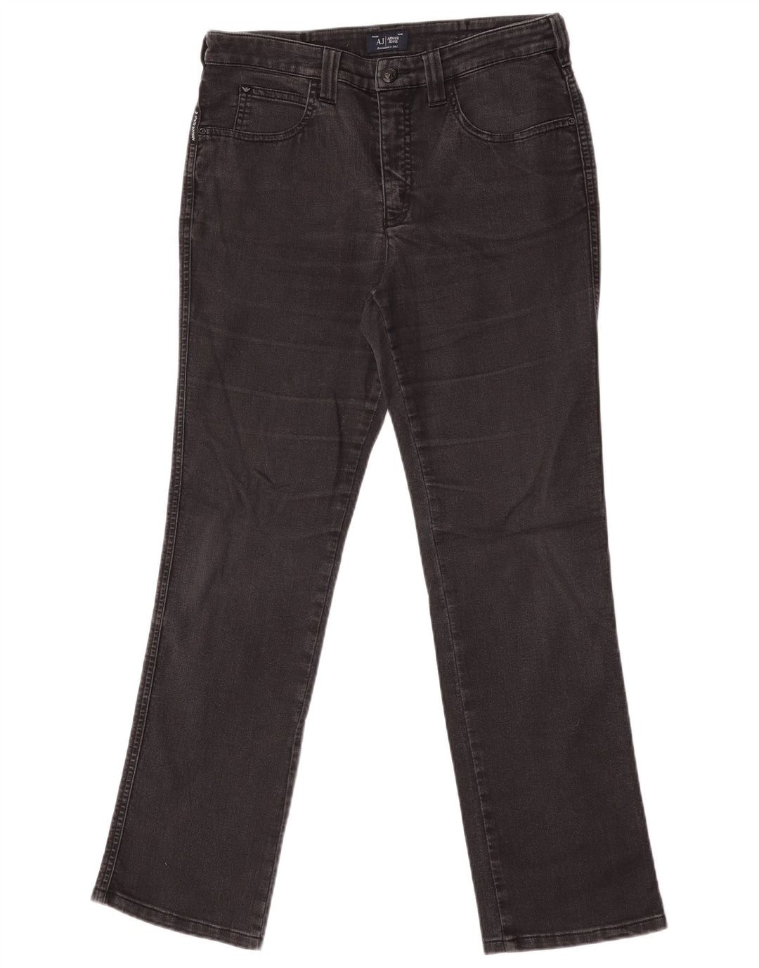 Armani Damen Straight Jeans W30 L30 Schwarze Baumwolle