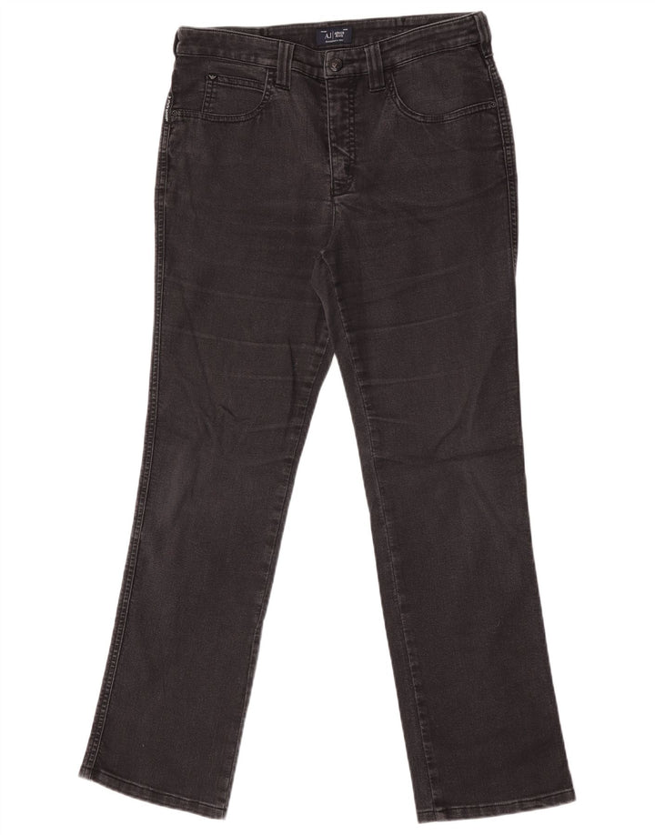 Armani Damen Straight Jeans W30 L30 Schwarze Baumwolle