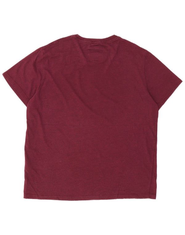 Superdry Herren T-Shirt mit Grafik, 3XL, Burgunderrot, Baumwolle