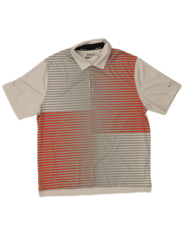 Nike Herren Dri Fit Poloshirt Mittelgrau gestreift
