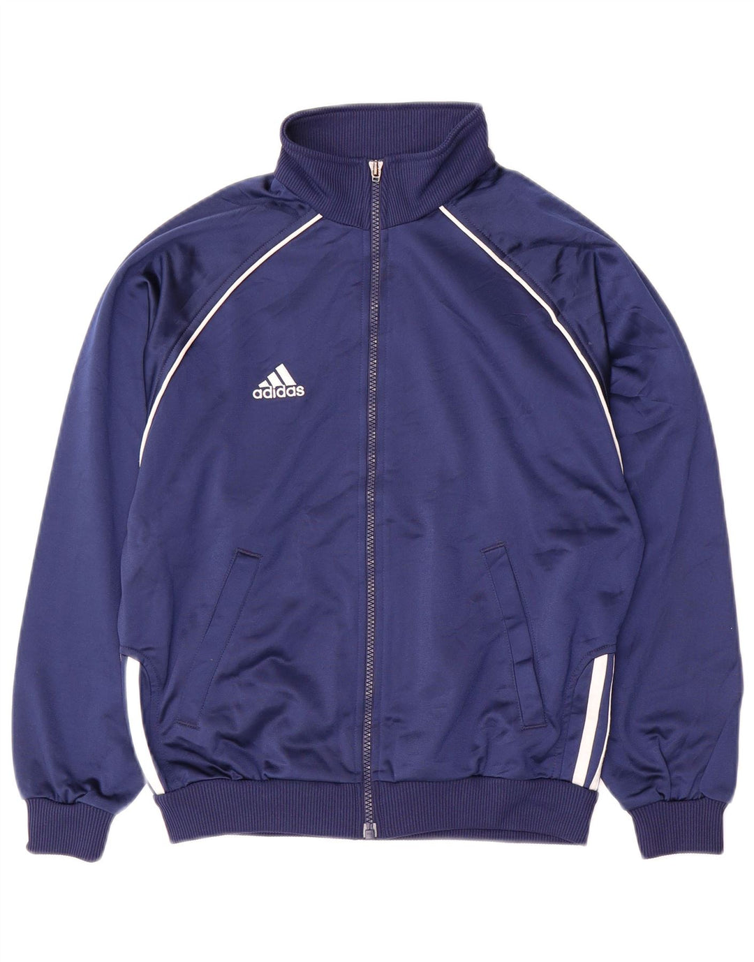 ADIDAS Mädchen-Trainingsanzug-Top-Jacke, 11–12 Jahre, marineblaues Polyester