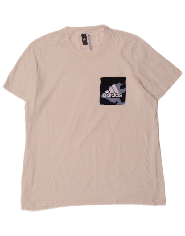 Adidas Herren Grafik T-Shirt Top XL Weiß Baumwolle