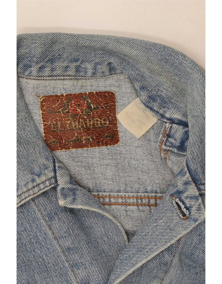 El Charro Damen Übergroße Jeansjacke UK 18 XL Blaue Baumwolle