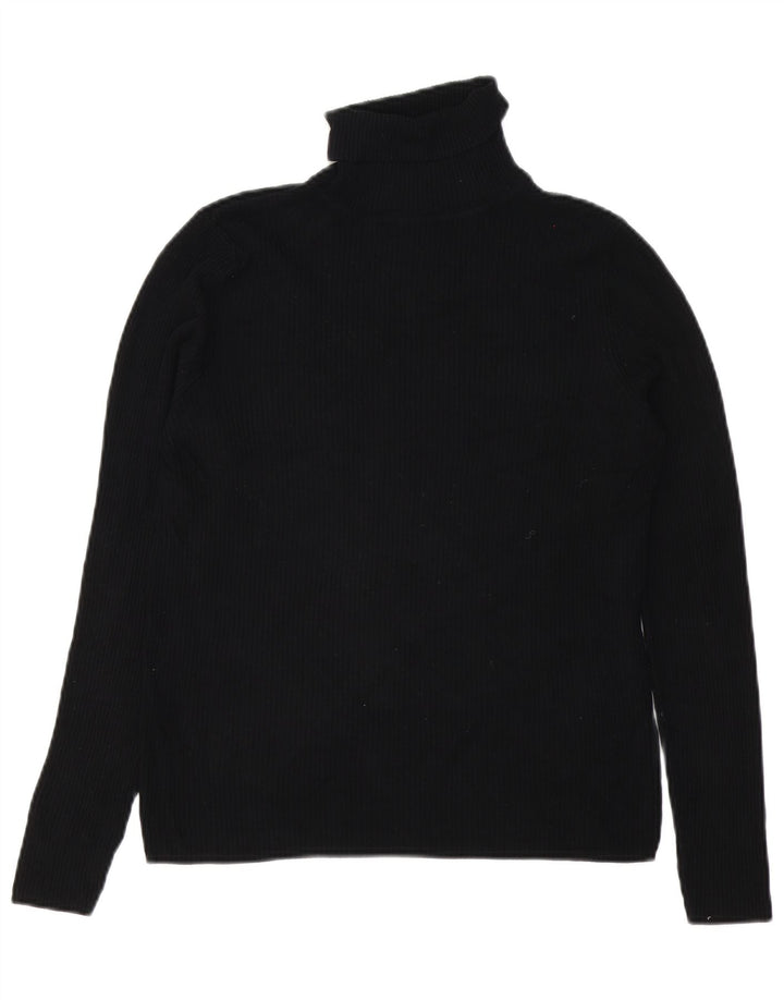 Marks & Spencer Damen-Pullover mit Rollkragen, Gr. 14, mittlere schwarze Viskose