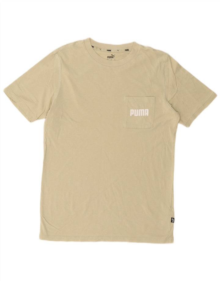 PUMA Herren Grafik T-Shirt Top Small Khaki Baumwolle