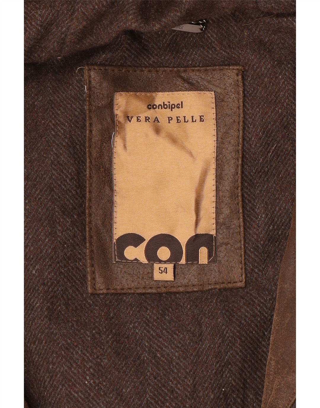 Conbipel Herren Ledermantel mit Kapuze IT 54 XL Braunes Leder