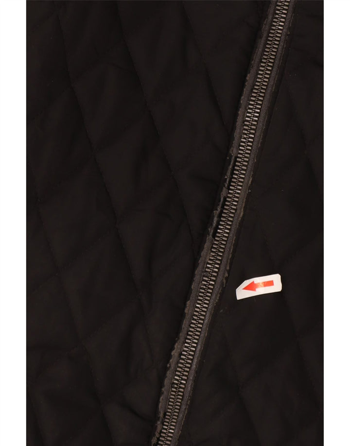 Zara Herren-Steppjacke mit Kapuze, UK 36, Größe S, Schwarz, Polyester