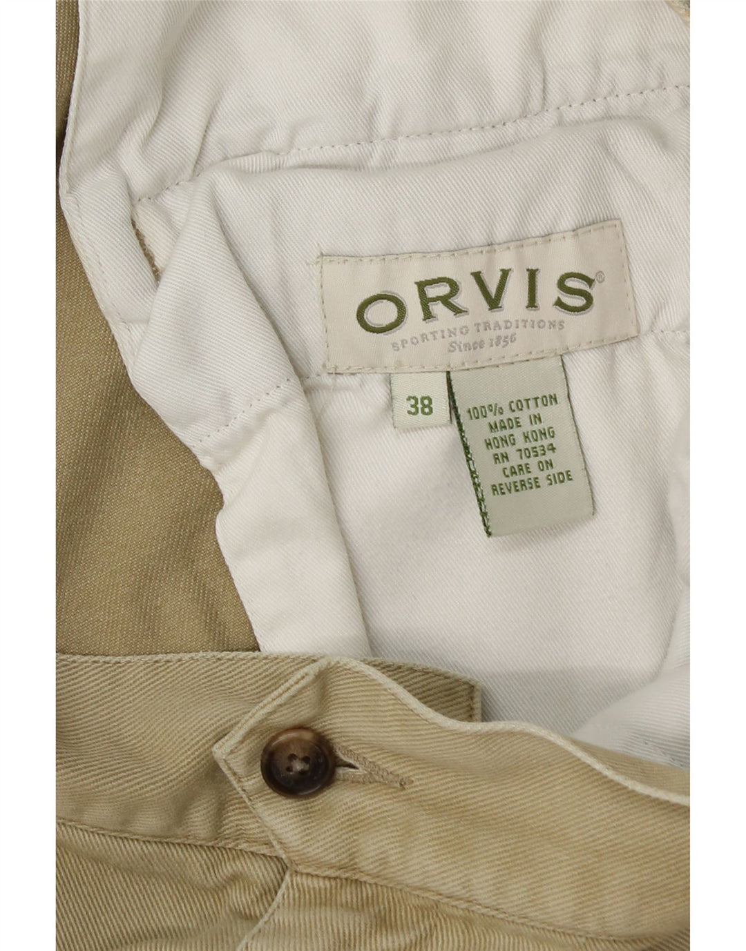 Orvis Herren Cargoshorts W38 XL Khaki Baumwolle