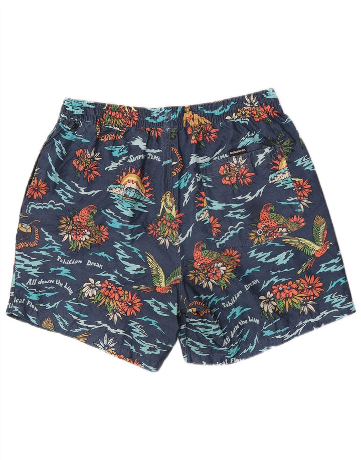 Quiksilver Herren-Badeshorts, mittelgroß, Marineblau mit Blumenmuster, Polyester