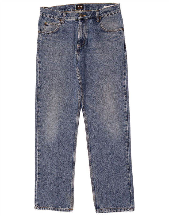 Lee Herren Straight Jeans W32 L30 Blaue Baumwolle