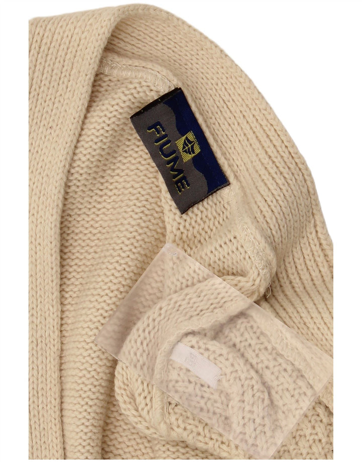 Fiume Herren Strickjacke IT 54 XL Beige Wolle