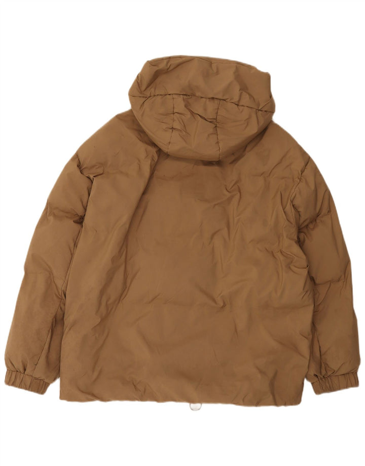 Zara Damen Übergroße wattierte Jacke UK 10 Small Beige Polyester