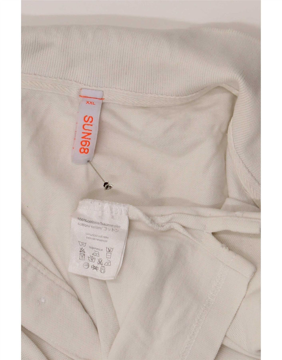 Sun68 Herren Poloshirt 2XL Weiße Baumwolle