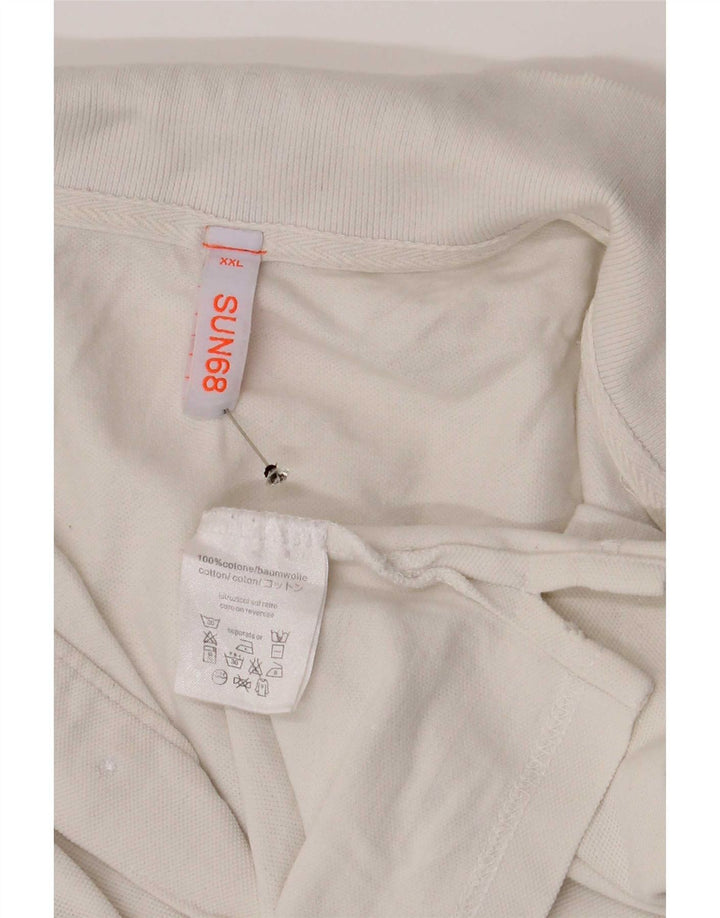 Sun68 Herren Poloshirt 2XL Weiße Baumwolle