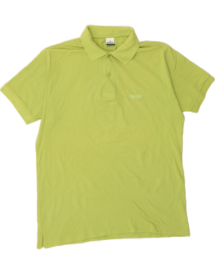 SPALDING Mens Polo Shirt Large Green Cotton Vintage Spalding and Second-Hand Spalding from Messina Hembry 