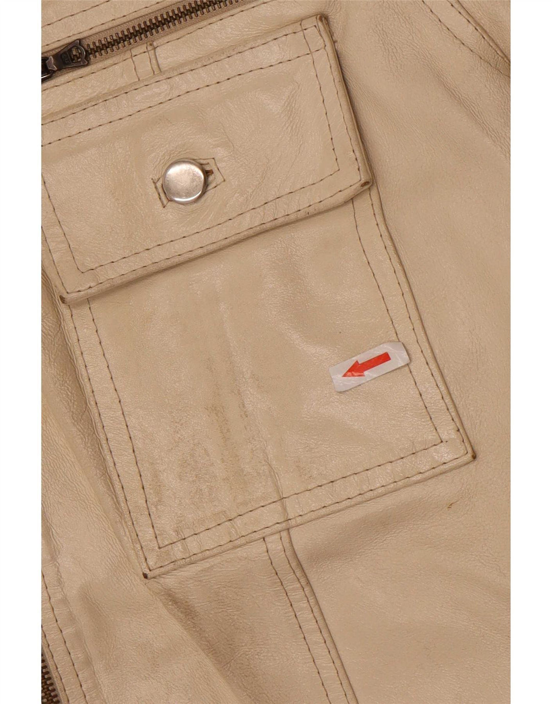 Pinko Damen Lederjacke IT 42 Mittelbeige