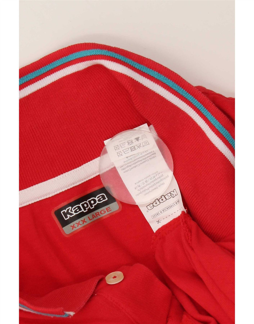 Kappa Herren Poloshirt 3XL rot gestreift aus Baumwolle