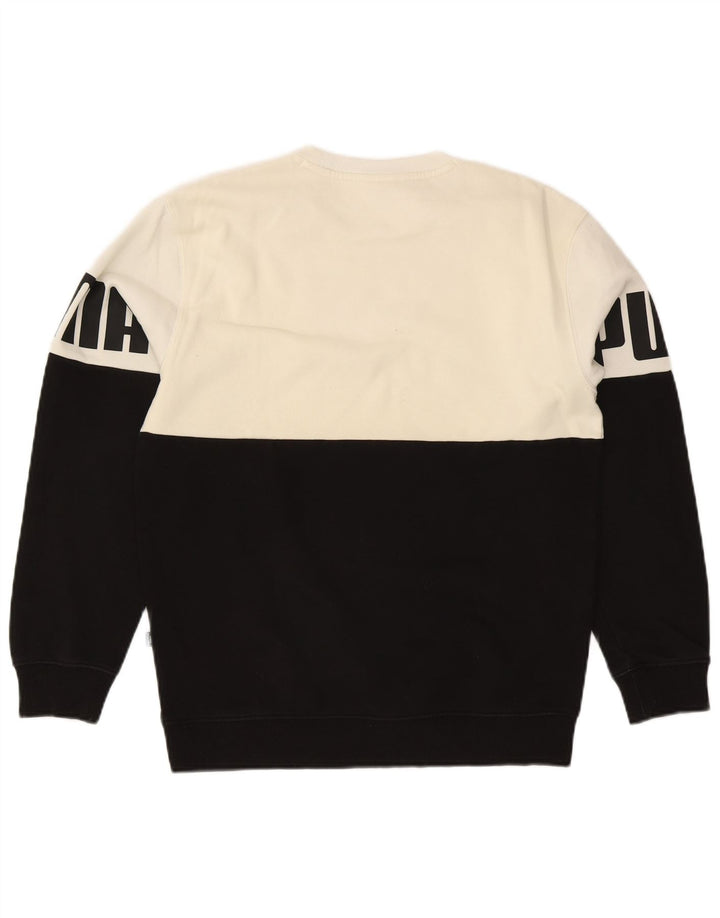 Puma Herren-Sweatshirt mit Grafik, Größe S, Schwarz, Colourblock-Baumwolle