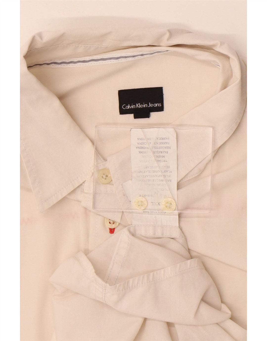 Calvin Klein Jeans Herrenhemd 2XL aus weißer Baumwolle