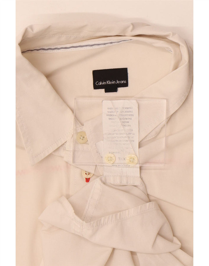 Calvin Klein Jeans Herrenhemd 2XL aus weißer Baumwolle