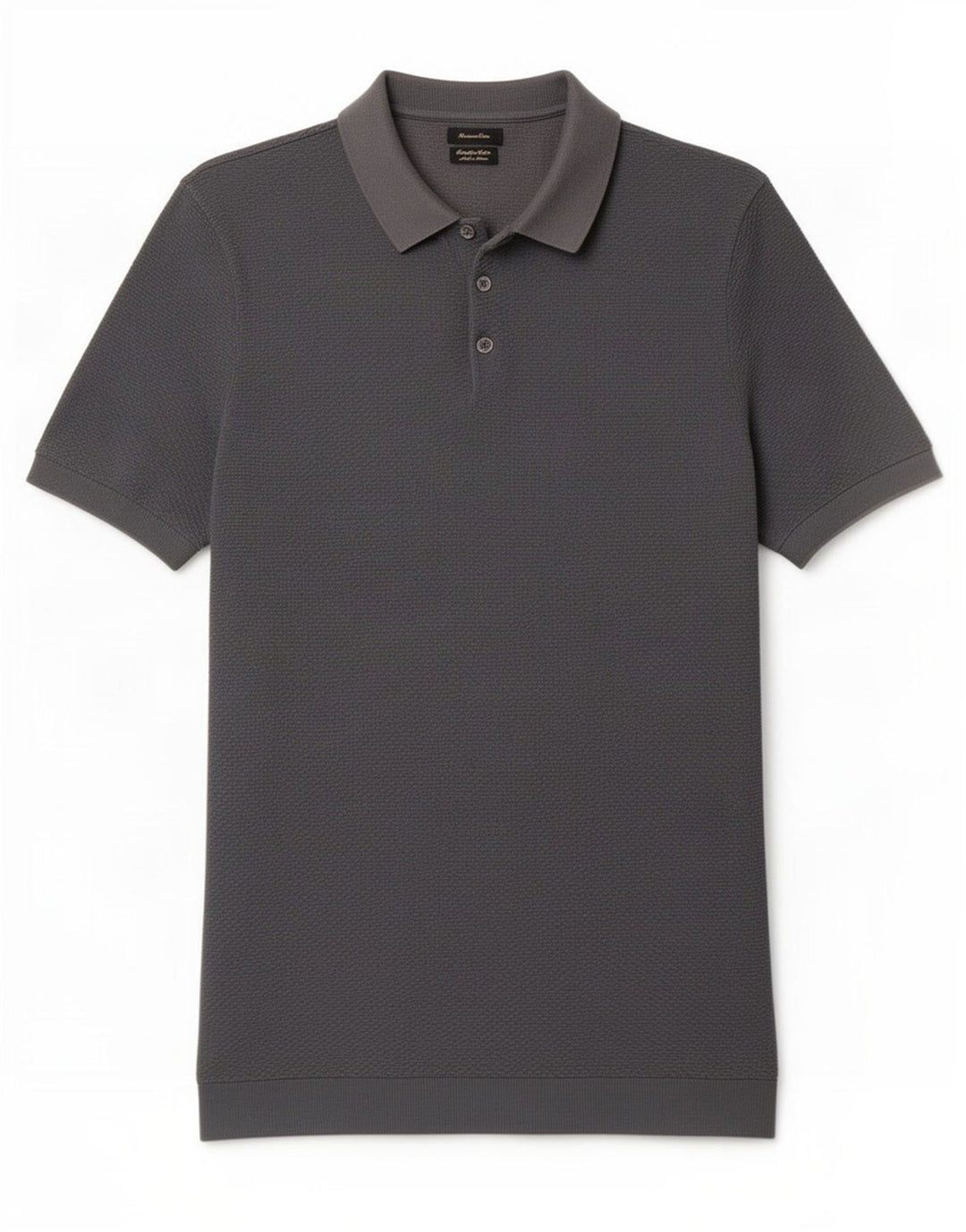 Massimo Dutti Herren-Poloshirt aus mittelgrauer Baumwolle