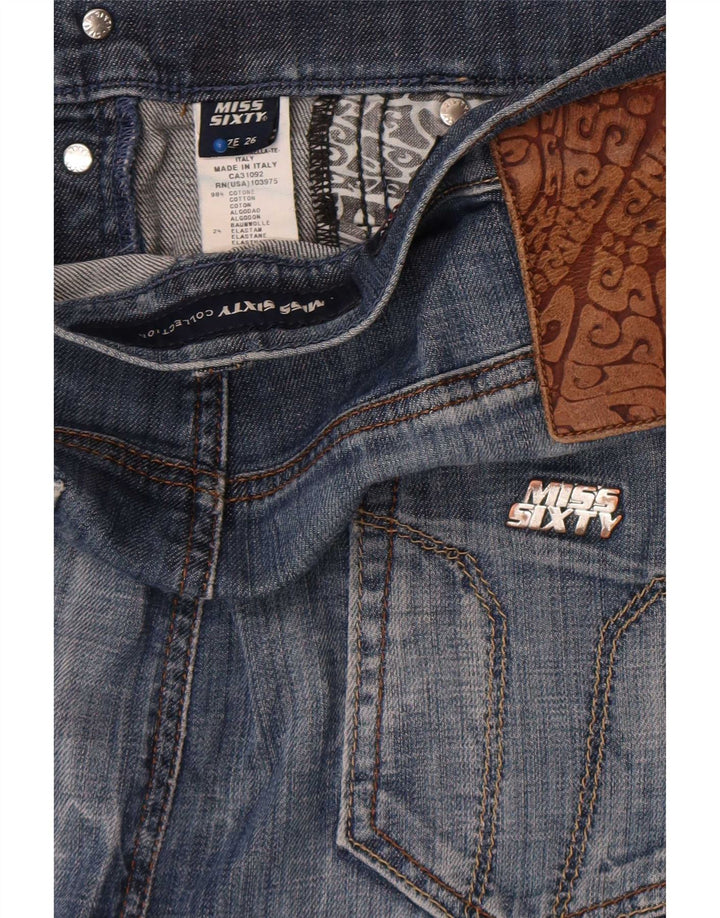 Miss Sixty Damen Harems-Capri-Jeans W26 L17 Blaue Baumwolle