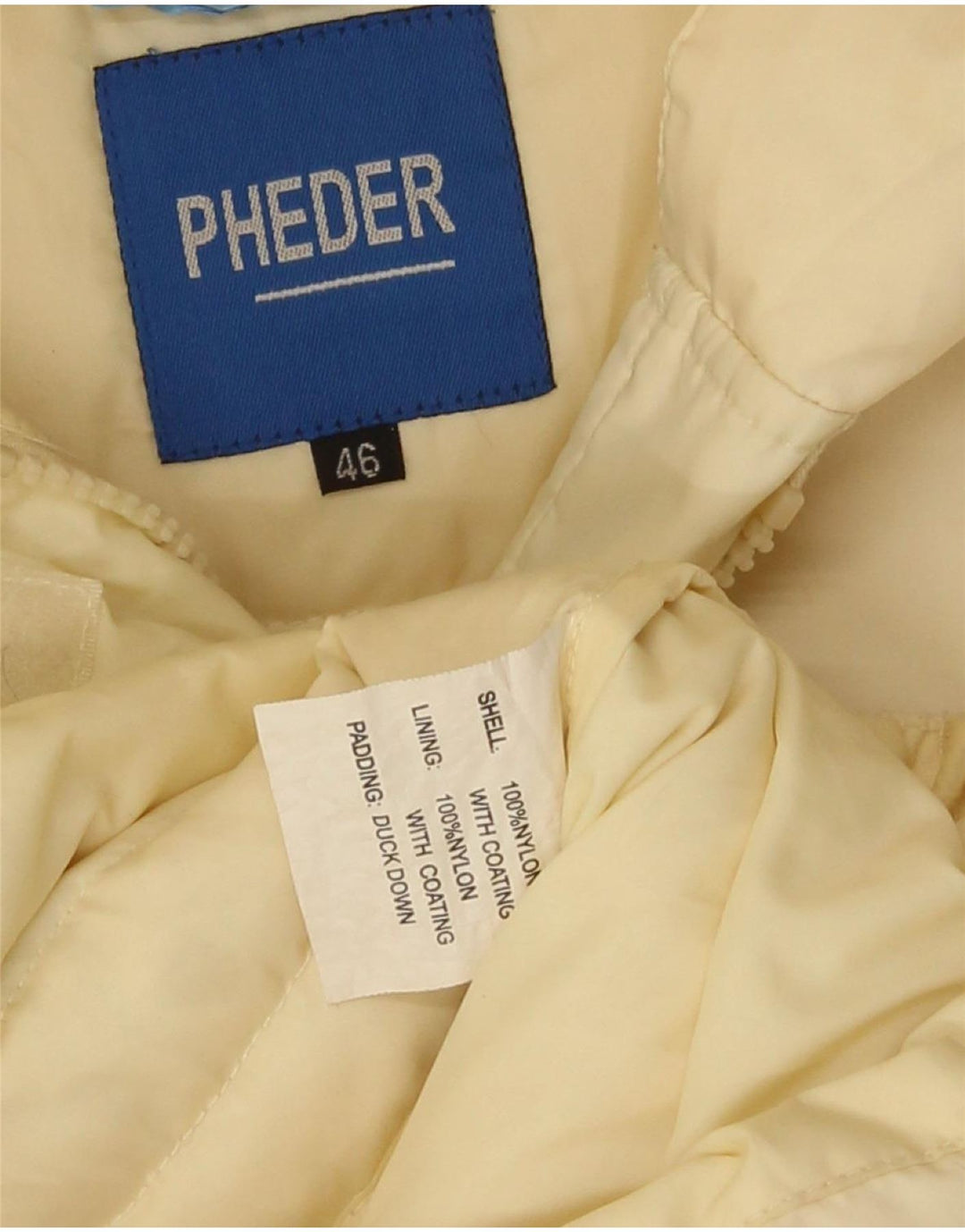 Pheder Womens Hooded Wattierter Mantel IT 46 Großes gelbes Nylon
