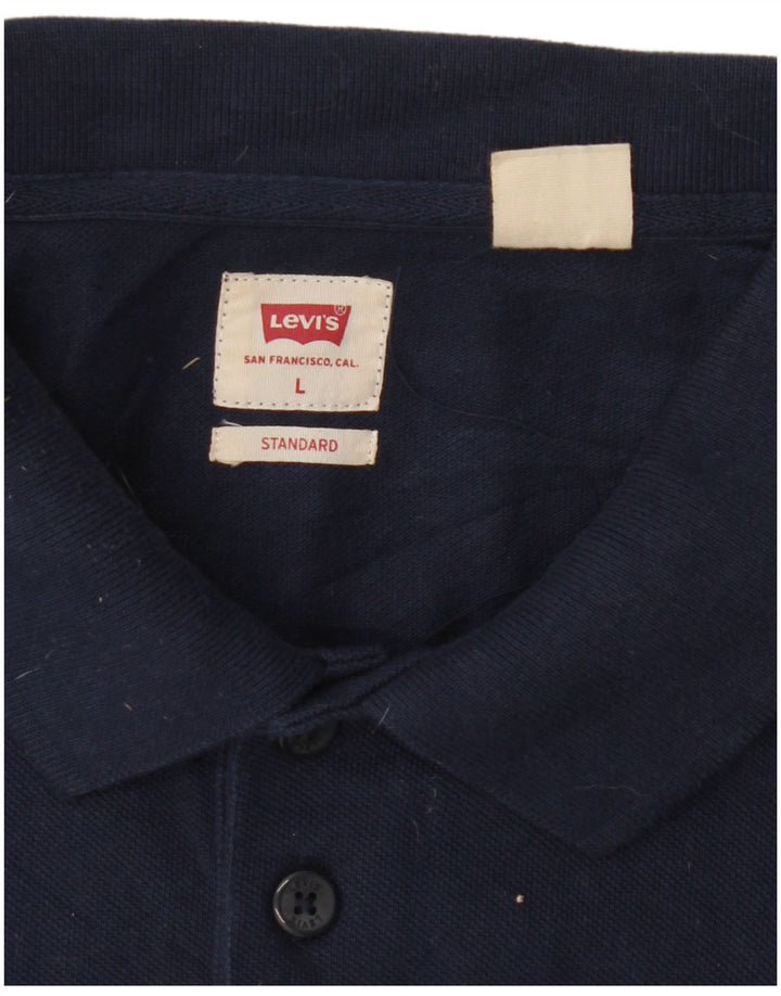 Levi's Herren-Poloshirt in Standard-Passform, groß, marineblau, Baumwolle