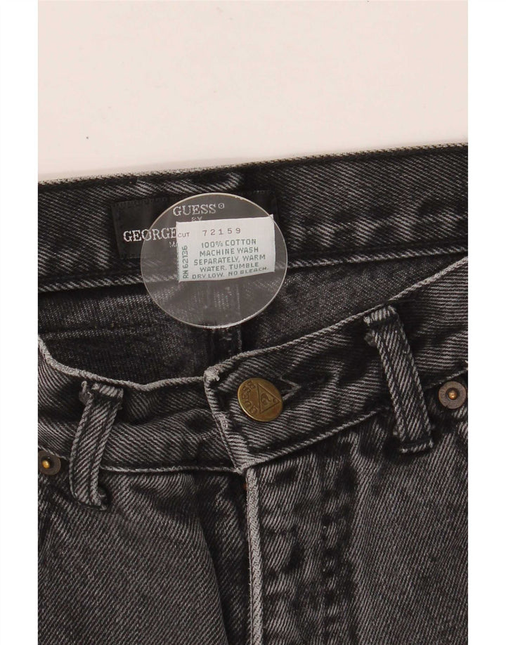 Guess Damen Tapered Jeans W29 L24 Schwarze Baumwolle