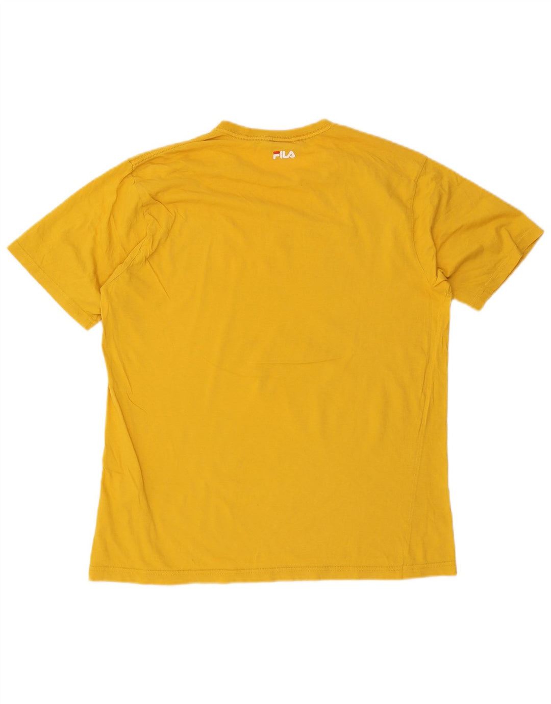 Fila Herren Grafik-T-Shirt-Oberteil, groß, gelbe Baumwolle