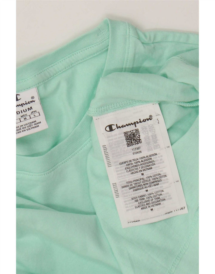 Champion Damen T-Shirt Top UK 12 Medium Türkis Baumwolle