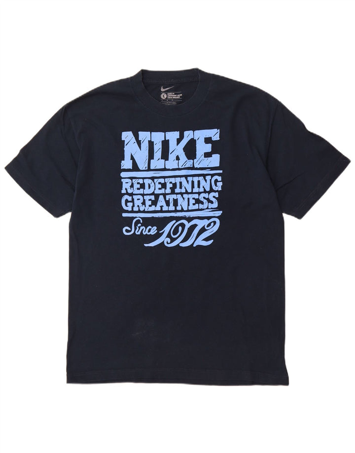 NIKE Herren-T-Shirt mit lockerer Passform, Grafik, Größe L, Marineblau, Baumwolle