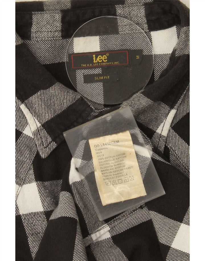 Lee Herren-Flanellhemd mit schmaler Passform, mittelschwarz, kariert, Baumwolle