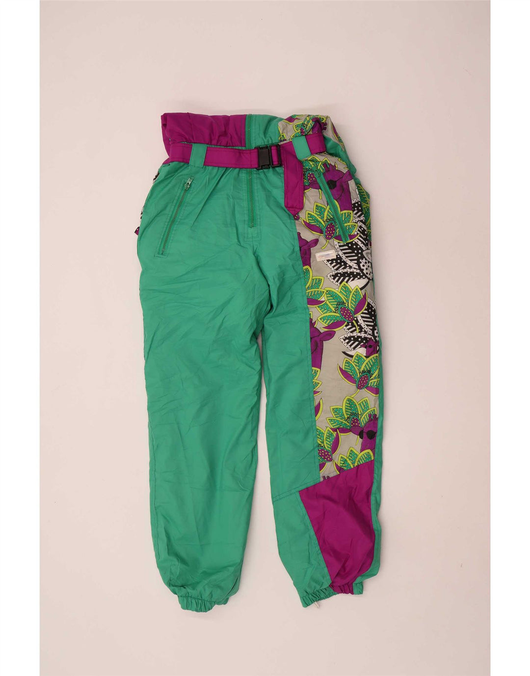Vintage Damen Skioverall EU 38 Medium W28 L30 Mehrfarbiger Farbblock